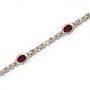 14K White Gold Oval Garnet Bracelet