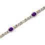 14K White Gold Oval Amethyst Bracelet