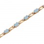 14K Yellow Gold Oval Aquamarine and Diamond Bracelet