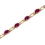 14K Yellow Gold Oval Ruby and Diamond Bracelet