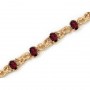 14K Yellow Gold Oval Garnet Bracelet