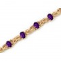 14K Yellow Gold Oval Amethyst Bracelet