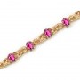 14K Yellow Gold Oval Pink Topaz Bracelet